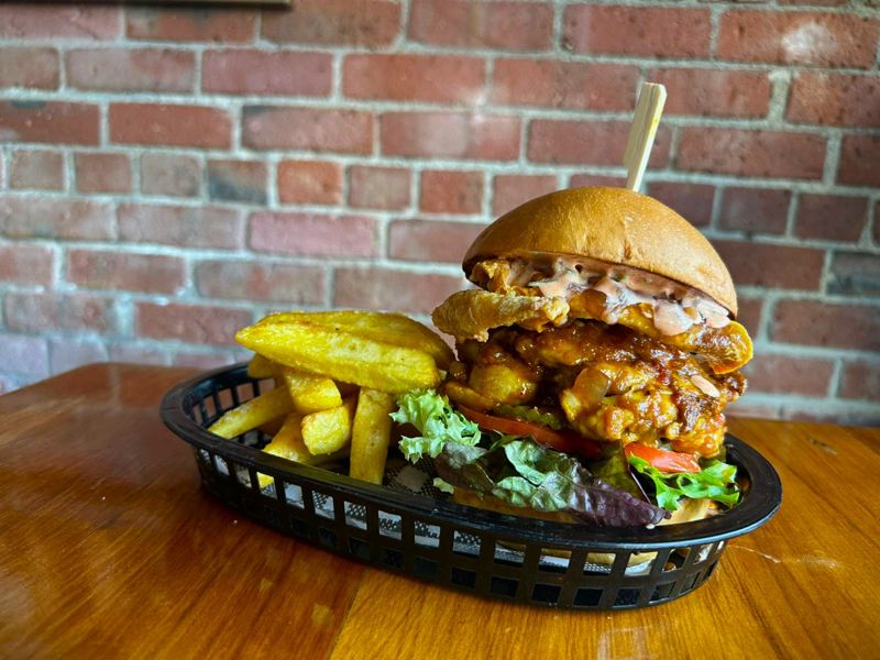 Ayam What I Am burger at Chapman Taylor's Cafe & Inn, Burger Wellington 2026