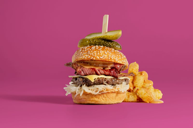 Cosmic Kaleido-Kraut burger at Bethel Woods, Burger Wellington 2026