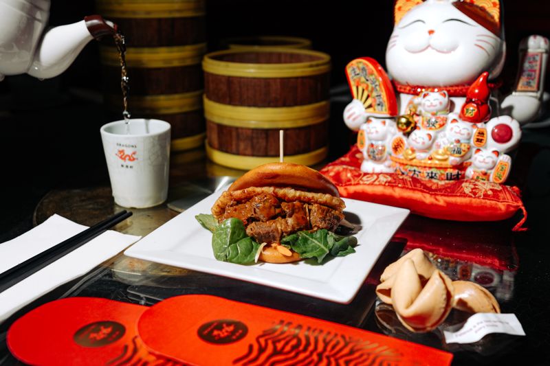 Crouching Tiger burger at Dragons Chinese Restaurant, Burger Wellington 2026