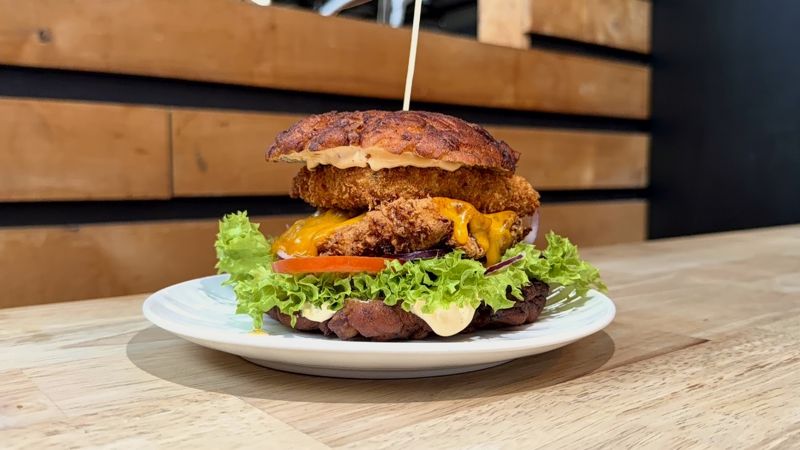 Dirty Chook burger at Te Aro Brewing Taproom & Restaurant, Burger Wellington 2026