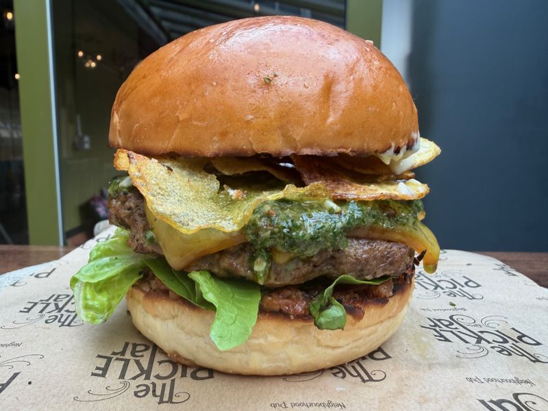 El Pepinillos burger at The Pickle Jar, Burger Wellington 2026