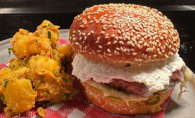 Momo Memory burger at Frankie's Bar + Eatery, Burger Wellington 2026