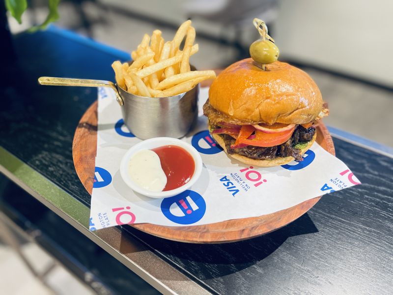 Nazakat‑e‑Boti burger at Oak & Vine Restaurant, Burger Wellington 2026