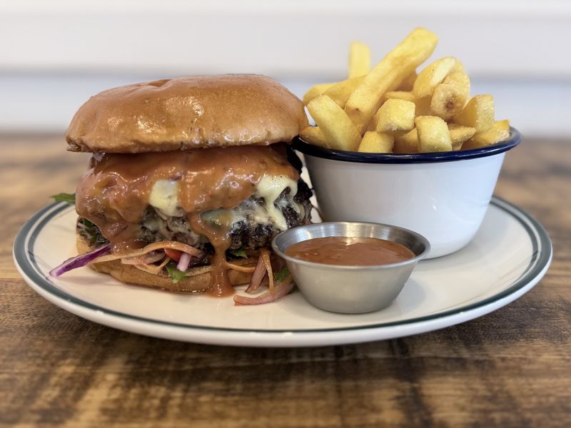 Seaside Sichuan Deluxe burger at Little Sprig, Burger Wellington 2026