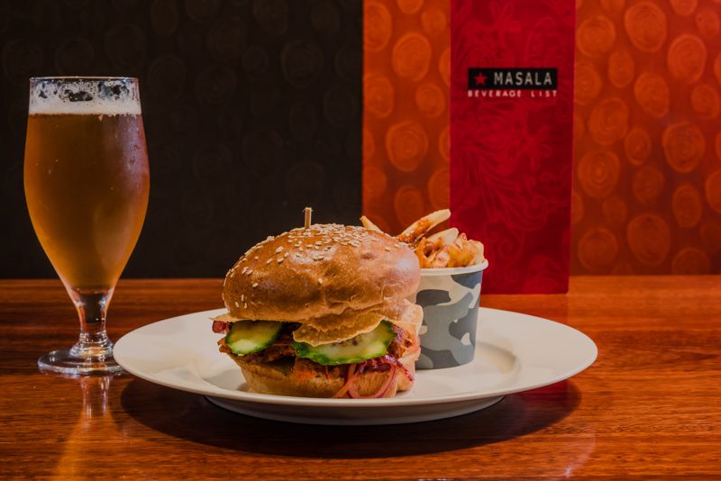 Seekh No Further burger at Masala Cafe & Bar, Burger Wellington 2026