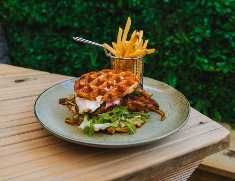 Waffle On burger at Two Fat Chefs, Burger Wellington 2026